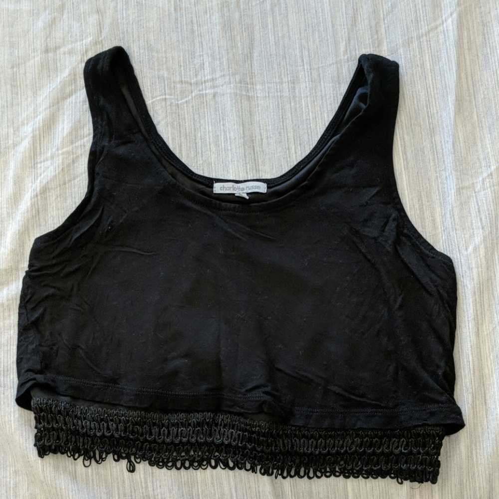 Black cropped tank top